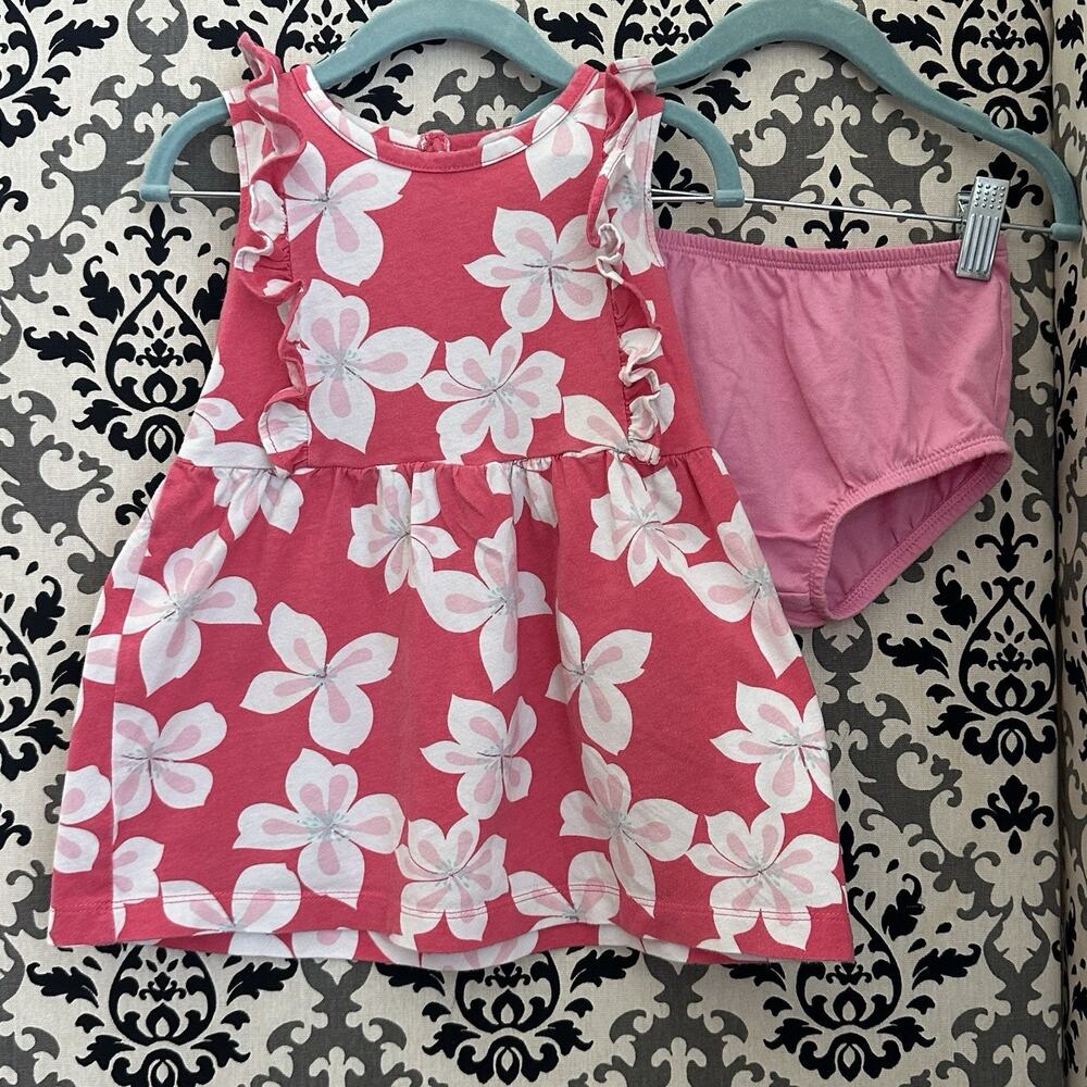 Carter's‎ Baby Girl 24M Pink Floral Dress Set with Bloomers Casual Summer Travel
